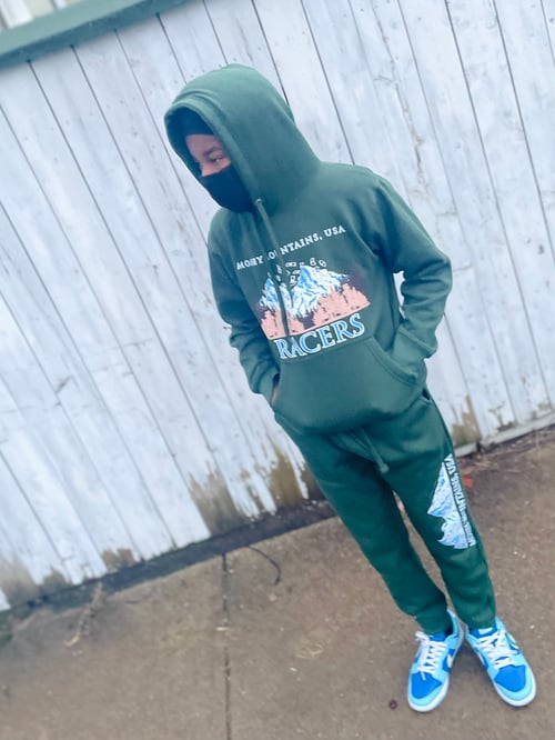 Image of Forest Green Money Mountains Sweat Suit 