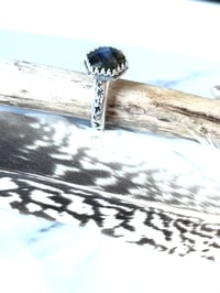 Image 4 of Sterling Silver Celestial Blue Flash Labradorite Ring 925