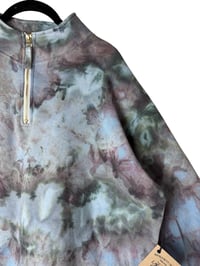 Image 3 of 1XL Ladies Quarter-Zip Pullover in Stormy Skies Ice Dye