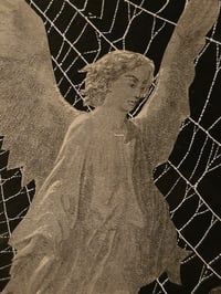 Image 5 of “Christ in the Garden " 1800's bible page with preserved spider web