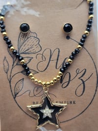 Image 3 of Star necklace set black & gold