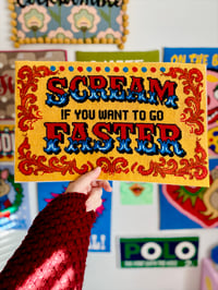 Image 1 of Scream if you want to go faster needlepoint kit 