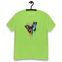 Image 6 of Unisex classic tee, Radiant Paint Drip Butterfly Colorful Tee