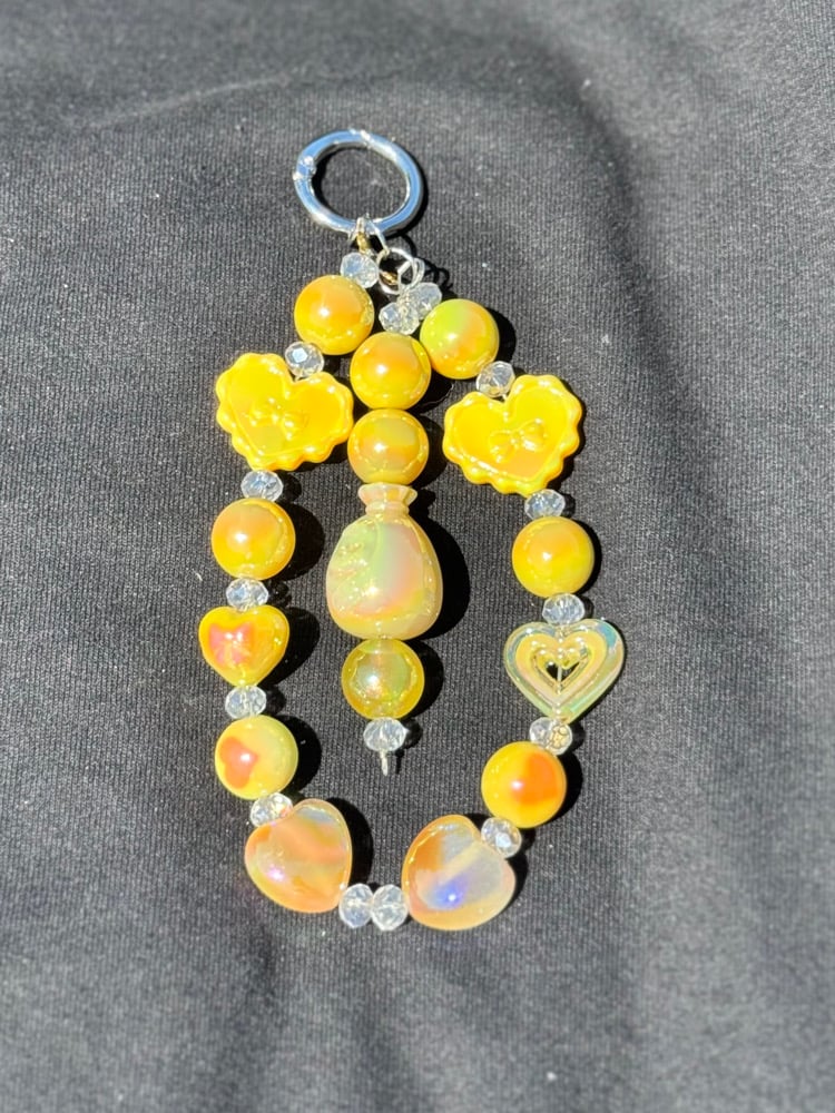 Image of Double Bag Charm - Yellow 