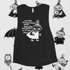 Little My "don't you just want to go apeshitt"- White on black - femme tank