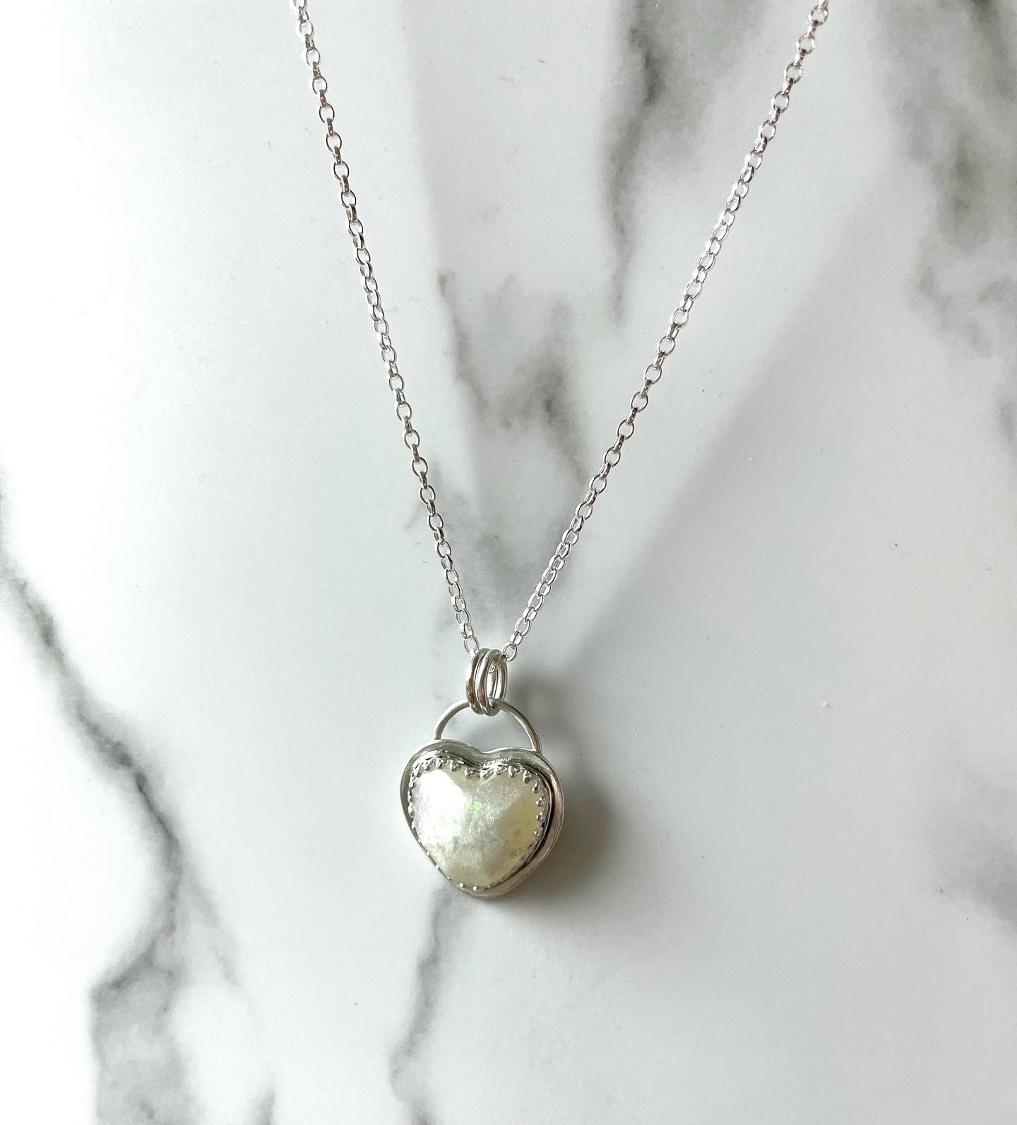 Image of Handmade Sterling Silver Breastmilk / Ashes Heart Shaped Pendant Necklace 925