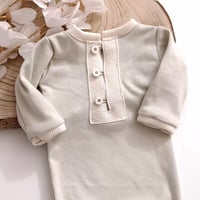 Image 6 of Newborn boys romper Alex | beige and cream