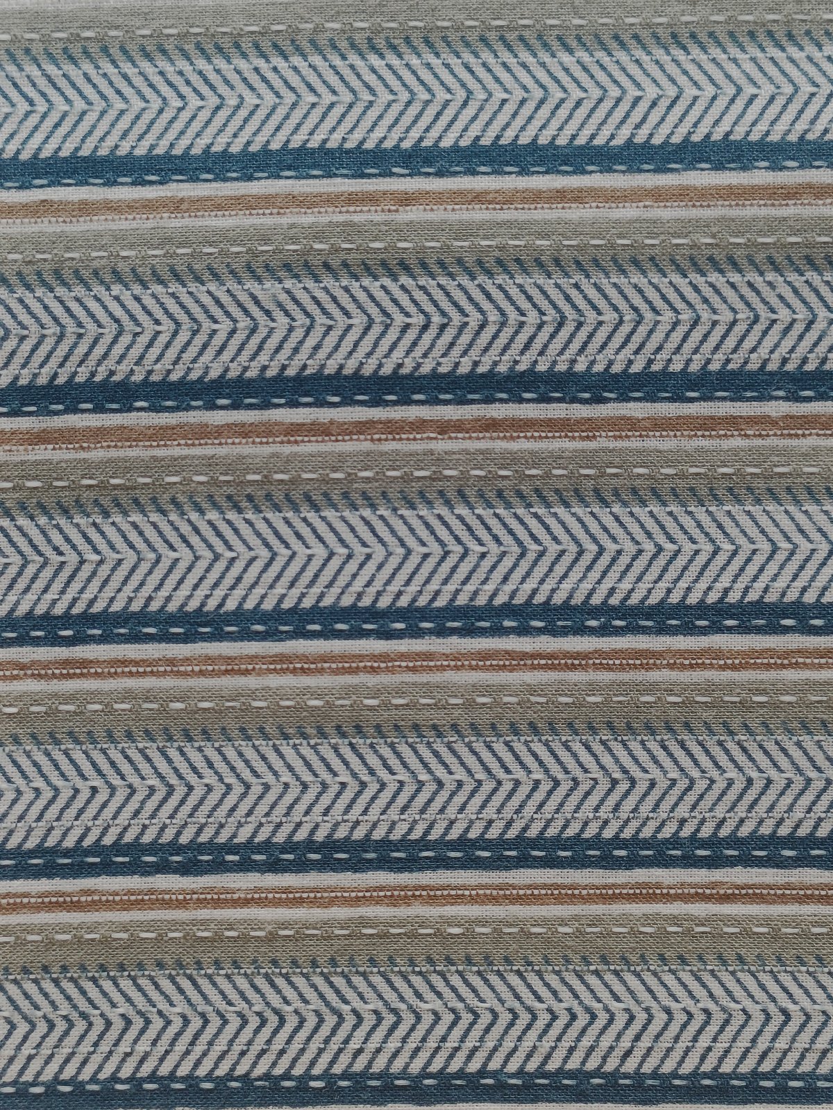 Image of Kantha coton rayures bleues