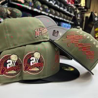 Image 2 of New Era 59Fifty Olive - Black Script 2x Champs 