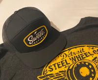 Black and Yellow 7 Panel Patch Hat 
