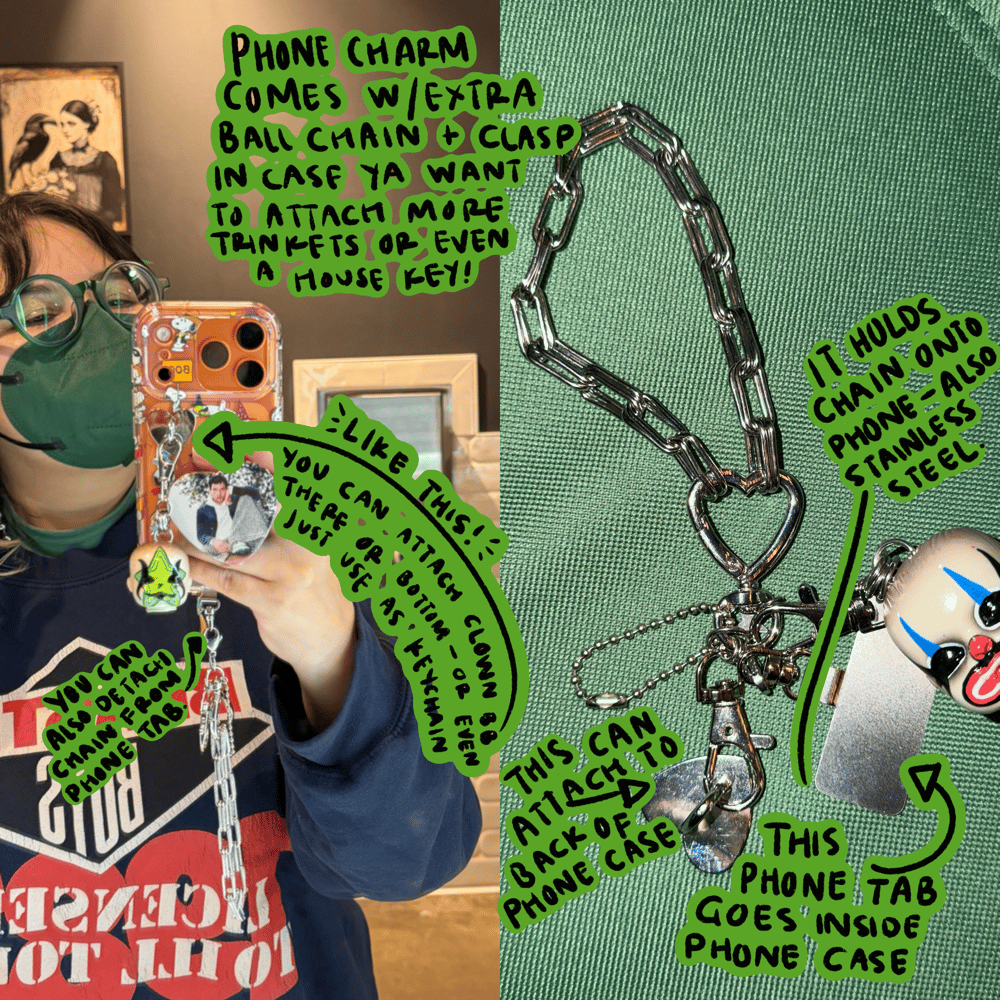 clown bb phone charms