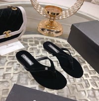 Image 3 of C Velvet Slides - Black