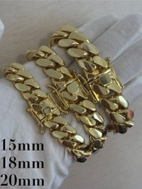 Image 4 of Miami Cuban Link Chain/Bracelet Set, Handmade Real 14k Gold Plated (Five Times Plated)