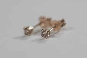 Image of 9ct gold 2.5mm 'little champagne diamond' stud earrings