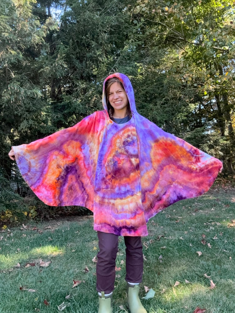 Image of Sunset Velour Hooded Poncho 