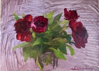 “Red Peonies” Original Fine Art Oil Painting by Sarah Griffin Thibodeaux