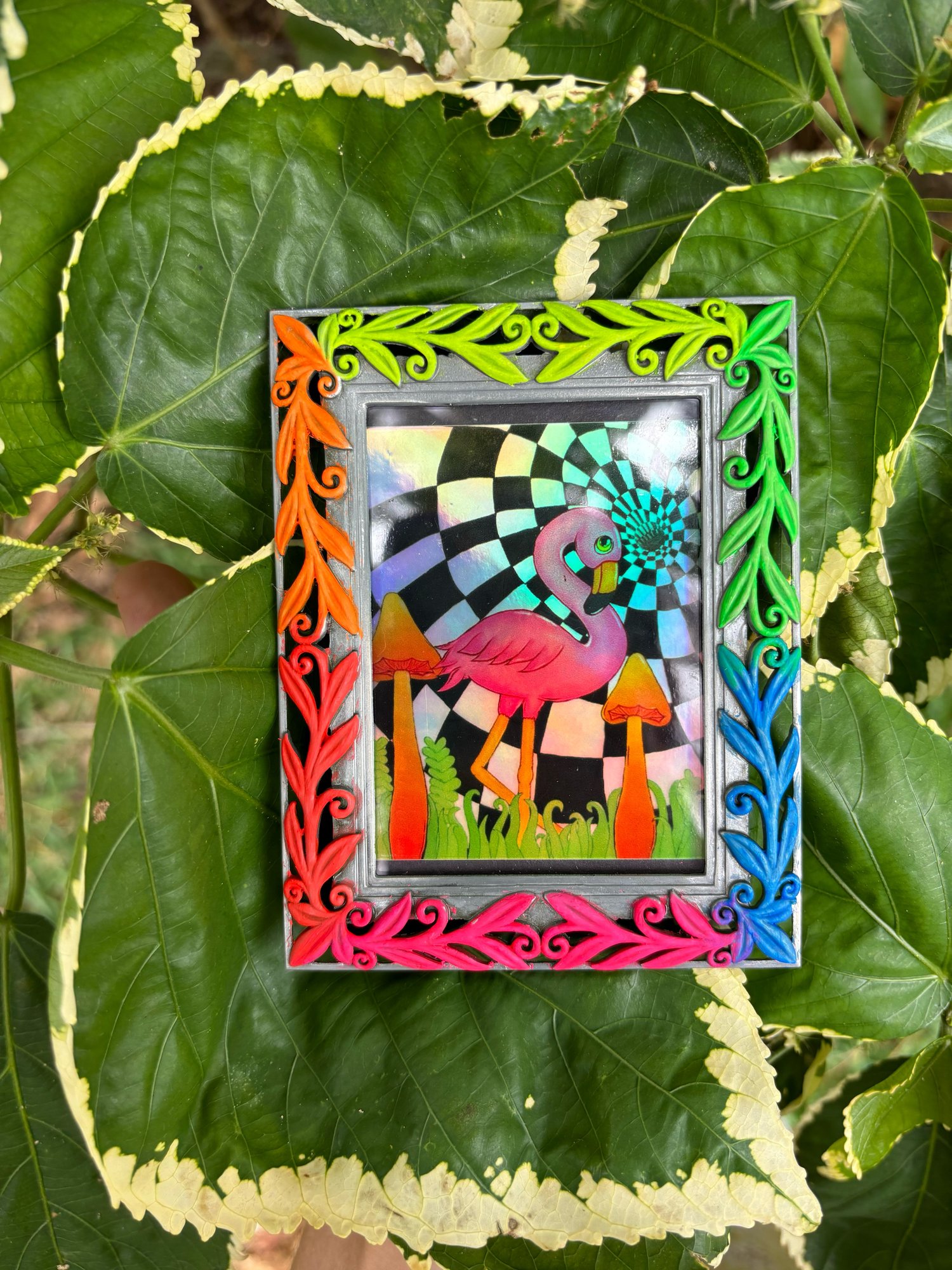 Image of Blacklight frame with holographic sticker