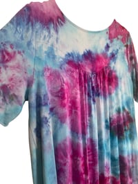 Image 8 of S Luxe Knit Babydoll Top in Raspberry Watercolor Ice Dye