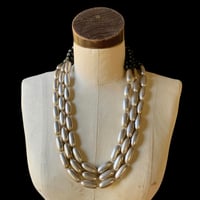 Image 1 of Silver and Lucite Beaded Necklace