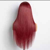 Image 2 of Radiant Red 13×4 Burgundy Straight Lace Wig – 150% Density – Virgin Human Hair