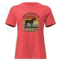 Image 1 of Women's Relaxed T-Shirt, Easily Distracted By Horses Tee