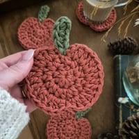 Image 1 of Rust set of 4 pumpkin coasters 