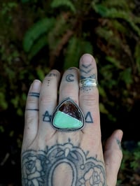 Image 3 of Intarsia Ring~Red Montana Agate/Variscite