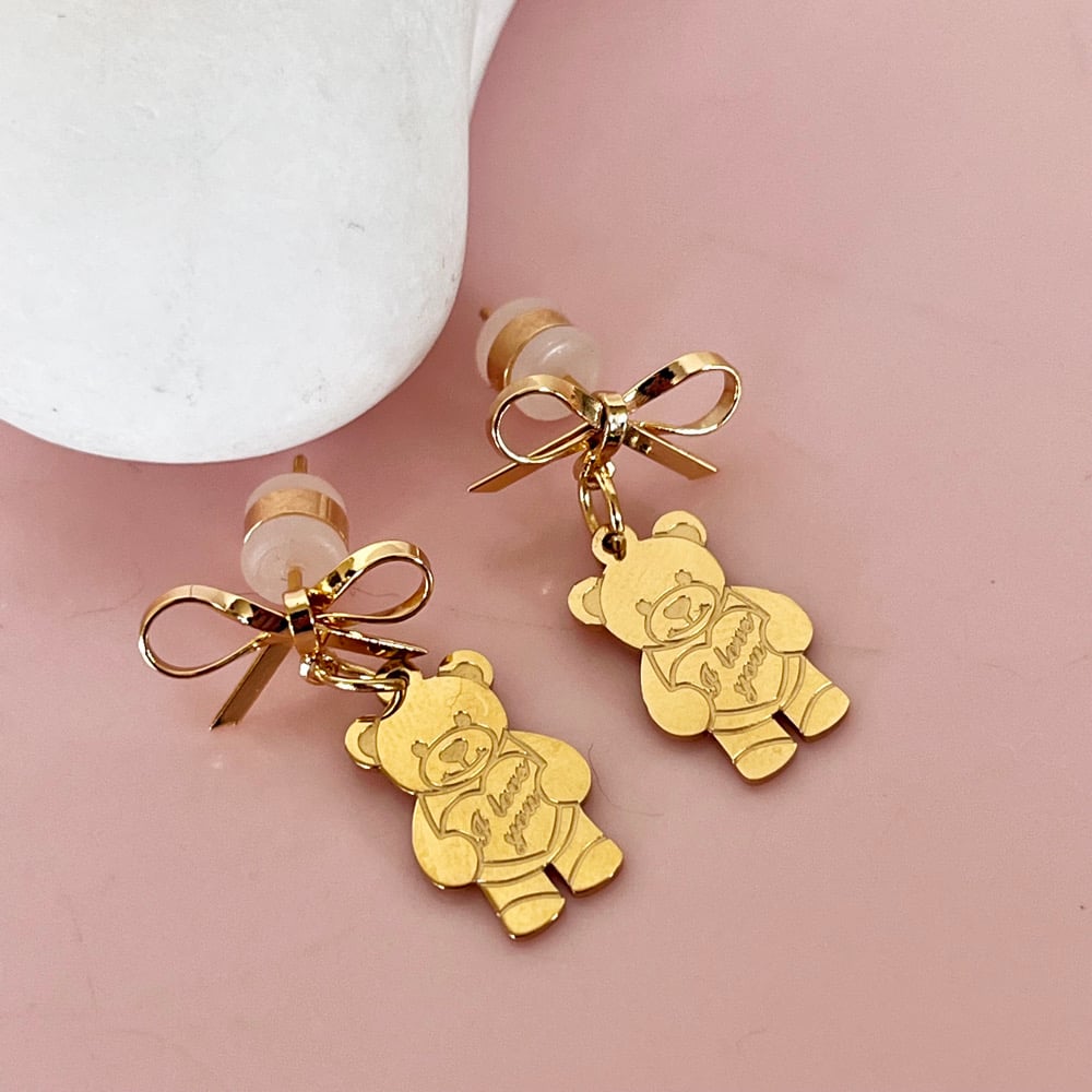 Image of Cute Bear and Bow drops