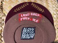 LAND BACK & FUCK ICE beaded beret
