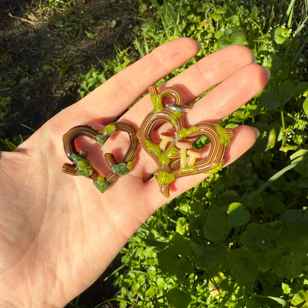 Image of Wooden Heart Frame Pendants