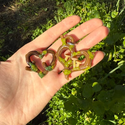 Image of Wooden Heart Frame Pendants