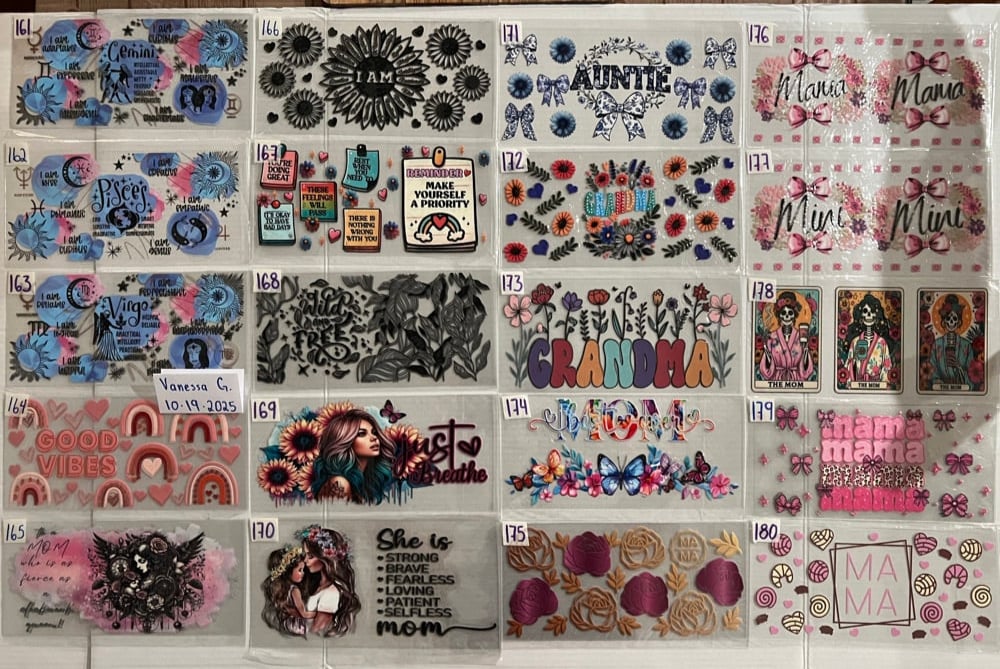 Image of UV DTF Wraps 161-180