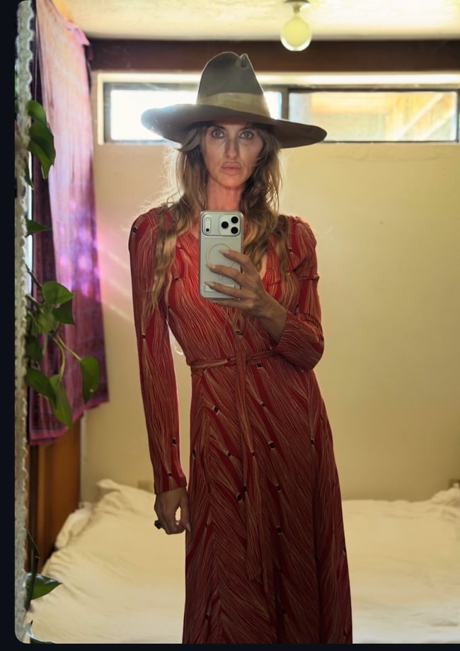 early 1970s Diane von Furstenberg red tassels jersey wrap dress italy 