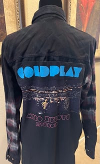 Image 1 of Vintage Wine/Black Tie-Dyed Flannel Shirt Coldplay