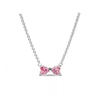 Pink Bow Necklace 