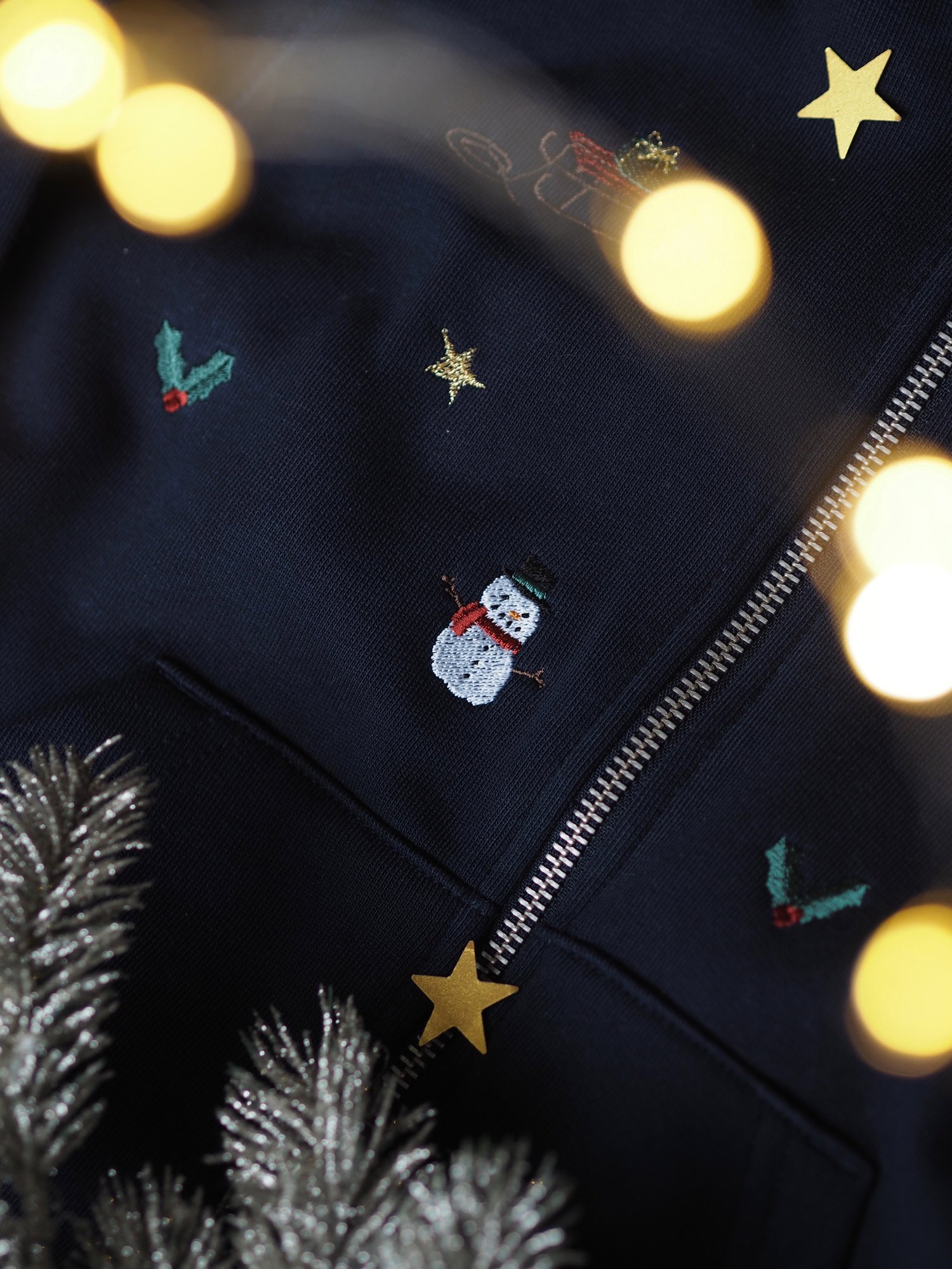 Image of Christmas Sprinkles - Navy zipped hoody