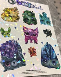 Image 4 of GEMMY DOODLES™️ Series 1 STICKER SHEET with Shimmer Ice Sparkle Effect! 