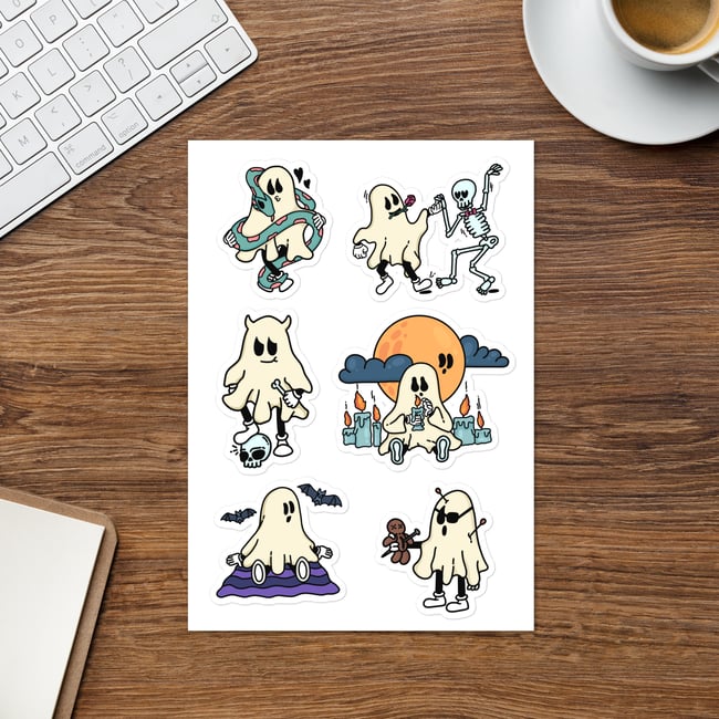Ghosts -  Sticker Sheet (6 Stickers)