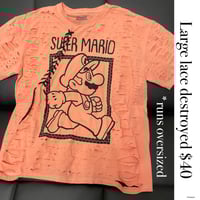 Large *oversized fit peace Mario lace destroyed