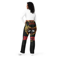 Image 2 of Black and Red Flare Leggings