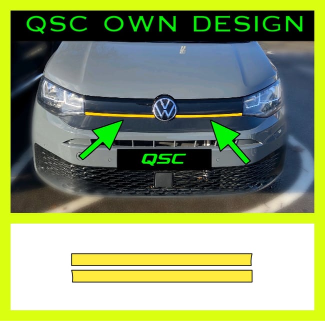 X2 Vw Caddy Mk5 Grill Strip Overlay Stickers | QsCustom