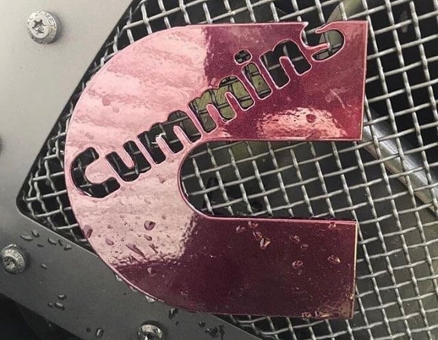 Image of Stainless steel Single plate Cummins grill badge 