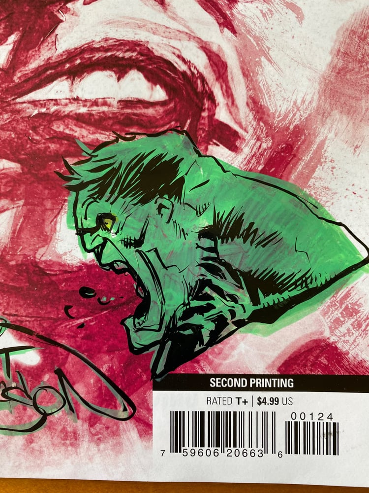 Image of GREEN HULK Gleason Remarque & Signature with COA