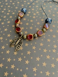 Image 1 of Crimson Stone Ribcage Necklace