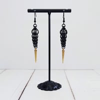 Image 4 of Metallic Spike Full Persian Earrings