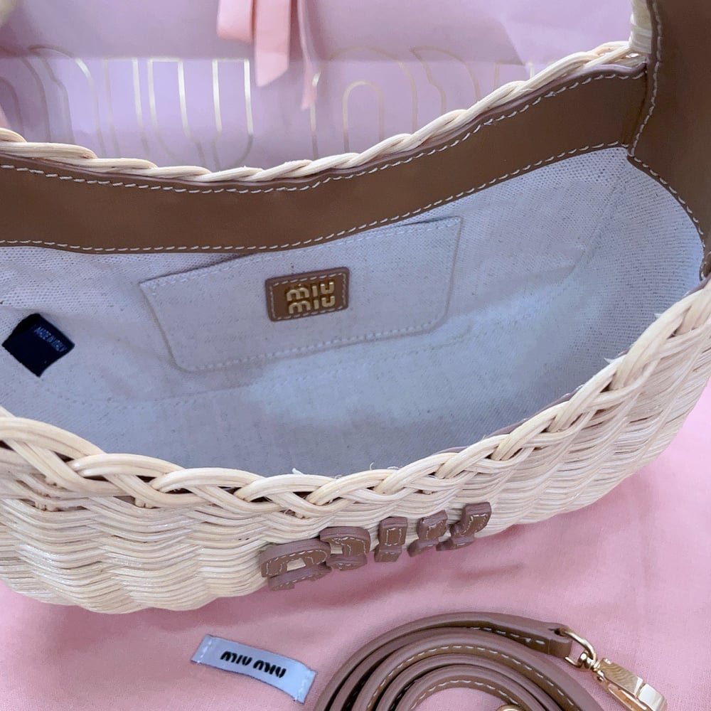 Miumiú Raffia Hobo Bag