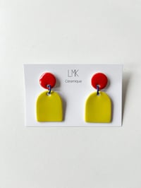 Paire de boucles d'oreilles céramique BOOMA rouge et citron