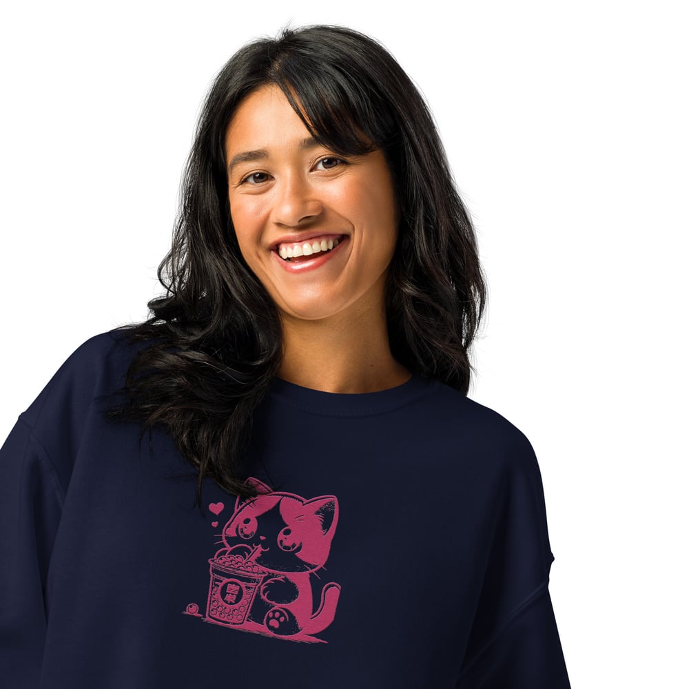 ZEN EXP - ANIME BOBA TEA CAT - Women’s Crew neck sweatshirt