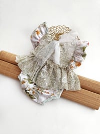 Image 4 of Newborn girls body-dress for photoshoots | Emily | floral sage