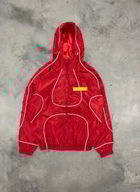 Image 2 of RED YELLOW  REFLECTIVE FULLZIP NYLON WINDBREAKER